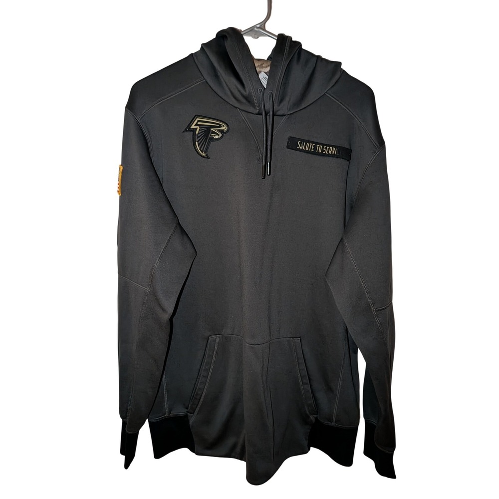 Nike Atlanta Falcons Salute to Service Hoodie Mens Large Black Therma-FIT NFL